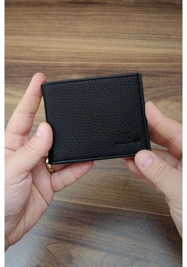 Erkek Cüzdan Klasik Model 10 Kart Cepli Modern Tasarım Siyah Renk Siyah