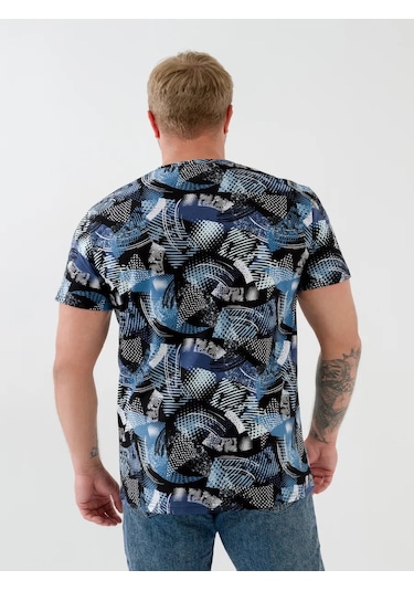 Natıvıa Baskılı Pamuklu Tişört 430229797 Mavi