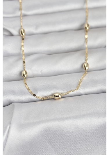 Cm 14k Gold Renk Damla Topçuklu Zincir Model 60 Cm Kadın Kolye Diğer