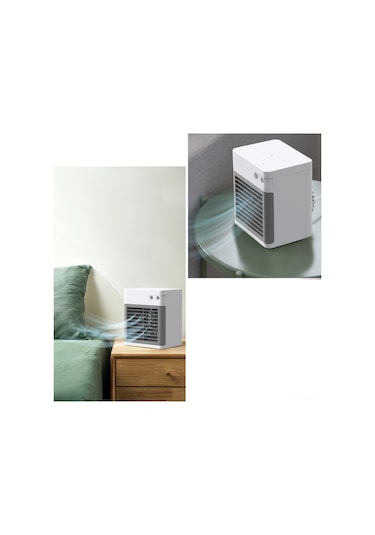 Samdoo Yeşil Mini Usb Soğutucu Fan - 3'ü 1'de: Soğutma, Nemlendirme Ve Temizleme - Taşınabilir, Dahili Pil, 3 Hız Seviyesi