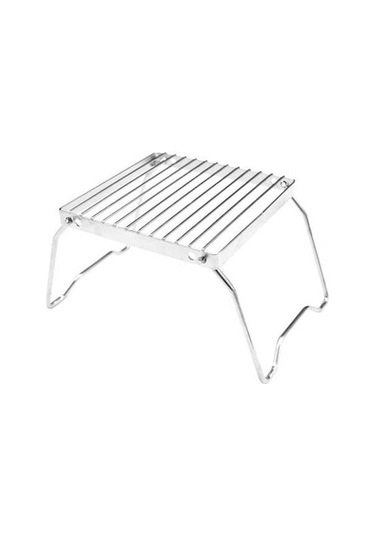 Ulzyvf Taşınabilir Paslanmaz Katlanır Kamp Kamp Izgarası Izgarası Izgarası Gümüş Çelik Ateşi Bb Gümüş