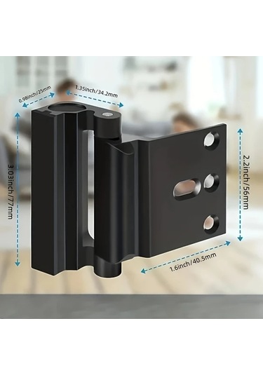 Willowhaven Gri 2 Adet Ev Güvenlik Kapı Kilidi 800 Pound Dayanıklı Gece Kilidi