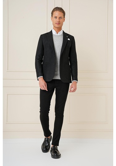 C 689 Slim Fit Siyah Spor Ceket Siyah