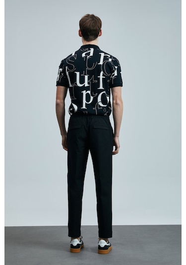 Lufian Erkek Dıamond Smart Polo T-shirt 111040219 Siyah Siyah