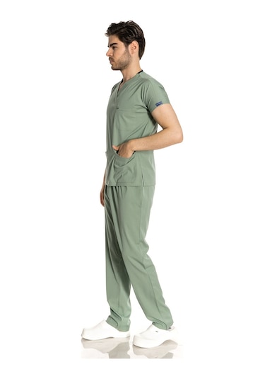 Unisex Likra Çağla Yeşili Scrubs