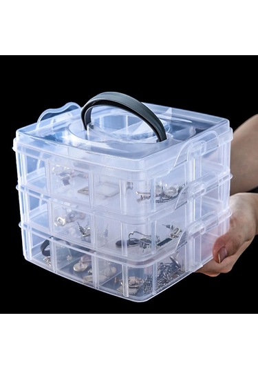 1 Adet Şeffaf Mücevher Saklama Kutusu Büyük Kapasiteli Bitirme Kutusu Kolye Yüzük Küpe Saklama Kutusu Mücevher Kutusu Süs Kutusu A