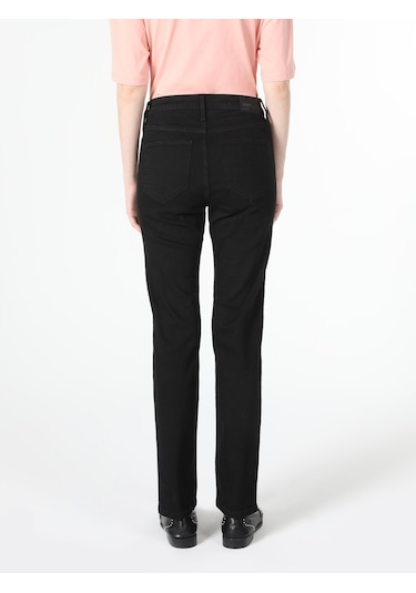 Colins 703 Carla Orta Bel Düz Paça Slim Fit Siyah Kadın Jean Pant 001