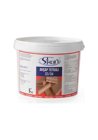 Stein D3 - D4 Şeffaf Süper Güçlü Ahşap Tutkalı 5 KG