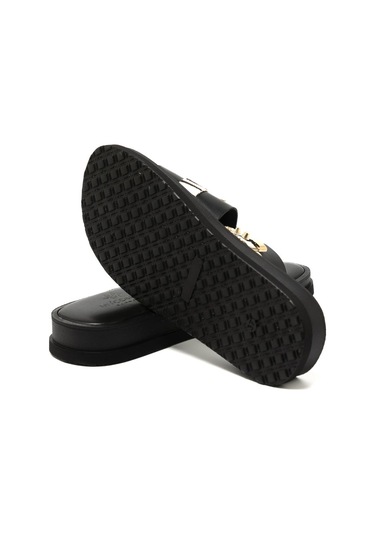 19 Black Terlik Kadın 26215 Myconian 2025 Greek Sandal Siyah
