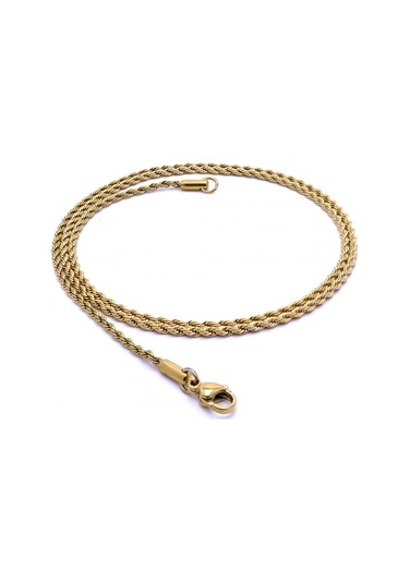 Fm Sarmal Halat Çelik Kolye 2mm 3183cek023 Altın