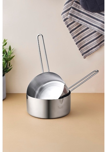 Cookpro Paslanmaz Çelik 2'li Sos Tencere Seti 14-16 Cm Silver Metalık Metalik
