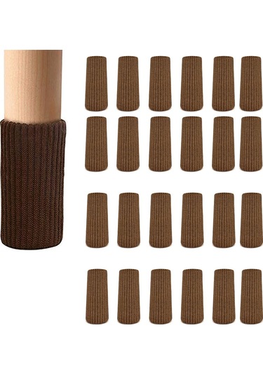 Fosenze 6 Adet Kahverengi Poliester Minderli Masa/sandalye Ayak Koruması - Kayma Engellici, Gürbüz İki Katlı Örgü, Ses Azaltıcı