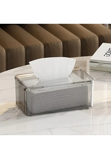 Gateesat Transparen Modern Akrilik Mendil Kutusu Kılıfı Minimalist Tasarım Banyo Oturma Odası Dekor Şeffaf
