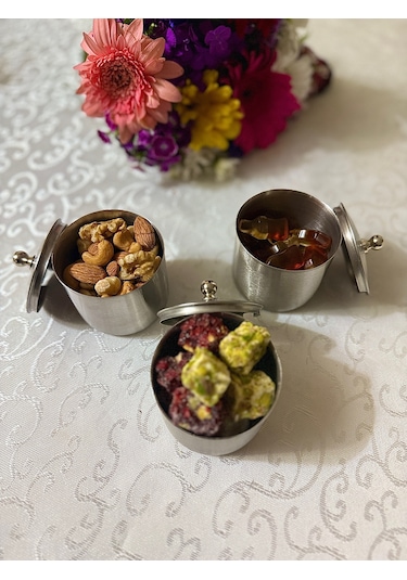 Çerezlik 3'lü Paslanmaz Çelik Set 430 Kalite Paslanmaz Çelik