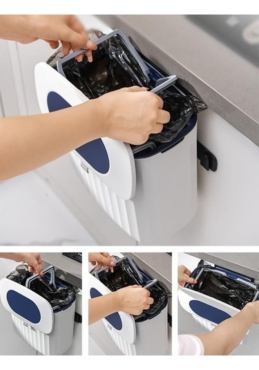 Turuncu 8l Duvara Monte Çöp Tenekesi Mutfak Dolabı Kapı Asılı Çöp Kutusu Geri Dönüşüm Çöp Kutuları Banyo Tuvalet Çöp Kutuları Çöp Kovası A Turuncu