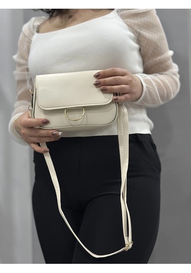 Biçomi Krem Cilt Mossi Çanta Krem