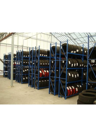 Rafburada Rafburada® 4 Katlı Lastik Rafı, Lastik Istifleme Rafı.