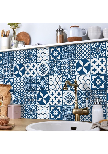 Shineyee 24 Adet Pvc Otomatik Yapışkan Çiçek Desenli Duvar Sticker - Su Ve Yağ Dayanıklı, Mutfak/banyo Dekorasyonu, 15x15cm Diğer