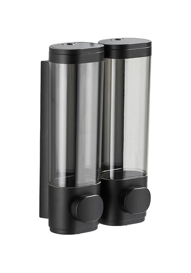 Lemestar Duvar Tipi Siyah 2'li 300ml/600ml Sabit Kilitli El Sabunu Dağıtıcı - Transparan Kase, Drip Önleyici, Duş Jeli Şampuan Uyumlu, Montaj Aksesuarları İçerir Diğer