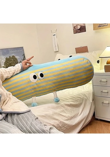 Elmpaly Yan Yataklar İçin Uzun Çizgi Yastık Yatak Kanepe Desteği Sarı El Yıkama Sarı