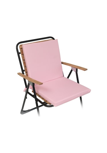 Xpermate Arkalıklı Fermuarlı 40 x 40 CM Sırtlıklı Sandalye Minderi Pembe