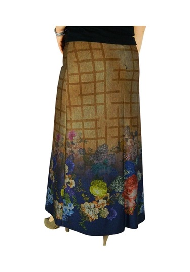 Kadın Uzun Etek Deri Kombinli Bglsz16K206 Kahverengi