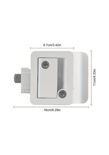 Dream011 Beyaz Rv Çift Anahtarlı Kapı Kilidi, Paslanmaz Çelik, Pratik Mekanik Kilit Kolu, Kolay Montaj