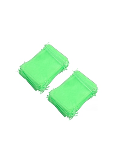 Folinda 100 Adet Yeşil Meyve Koruma Çantası 15x20cm - Tekrarlı Kullanım, Solunumlu, Işık Geçirgen, Kemerli - Kuş Ve Böcekten Koruma
