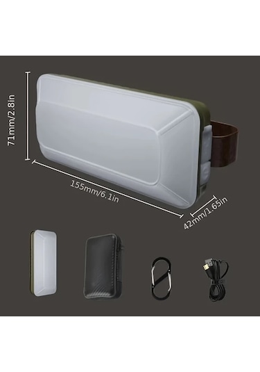 Xuweiwei Rhe Haki 10000mah Taşınabilir Şarjlı Kamp Işığı Usb Hızlı Şarj Su Geçirmez 6 Modlu Çadır Işığı Kanca Manyetik Taban Dış Mekan Araba Tamiri Yürüyüş Rhe Haki