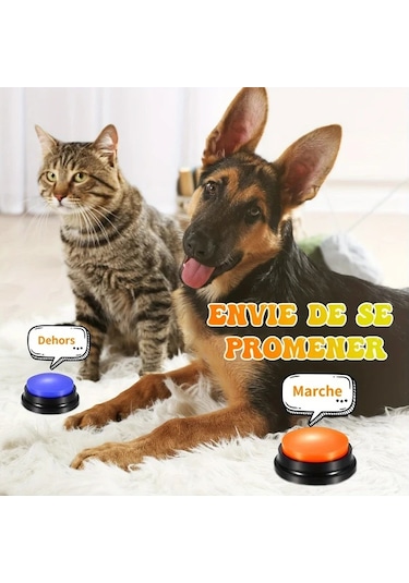 Honeybeeshop 8 Adet Kayıt Yapabilen Köpek İletişim Düğmesi Akıllı Evcil Hayvan Eğitim Oyuncak Konuşma Kaydedebilir