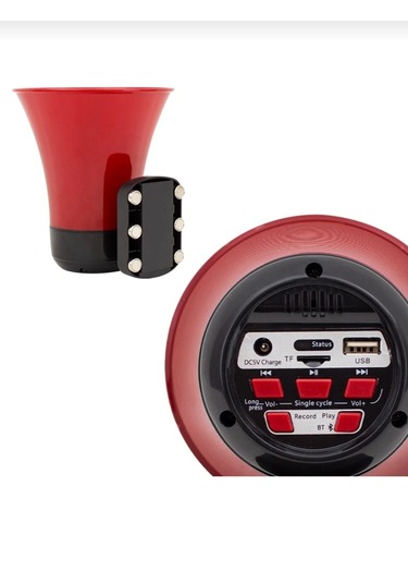 Araç Üstü Mıknatıslı Bluetooth'lu Usb'li Şarjlı 50 Watt Harici Hoparlör