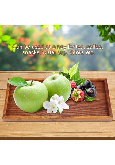 Servis Tepsisi, Dikdörtgen Ahşap Çay Tepsisi Otel Ev Mutfak Tepsileri Atıştırmalık Tepsisi Kahvaltı Tepsisi Gıda Saklama Kabı 35 15cm