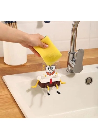 Aubyhe Mutfak Evcilcik Ve Sabun Tutucu, 11.5x8x6 Cm, Multifonksiyonel Sulama Rakipli Abs Plastik, Bakteri Büyümesini Azaltır, 1 Adet Sarı