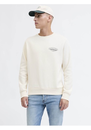 Jack & Jones Jjmakoto Beyaz Erkek Sweatshirt 12278601 Beyaz