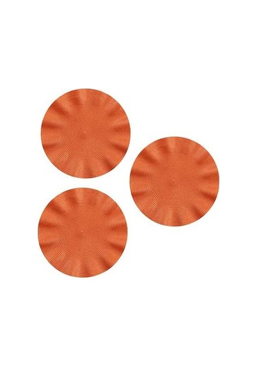 Ulzyvf Yuvarlak Yuvarlak Turuncu Turuncu Servisi, Önleyici Mutfak Matı, Mat, Masa Haşlanma Dalga Amerikan Pm Turuncu