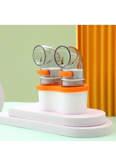 Novahub Tuz Ve Baharat Kavanoz Seti, Pratik Toz Geçirmez Şişeler, 3 Adet Mavi Kavisli Kapaklı, Mutfak İçin Mavi