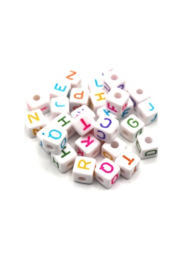 Harf Boncuk Akrilik Küp 10 Mm 250 Gr Renkli