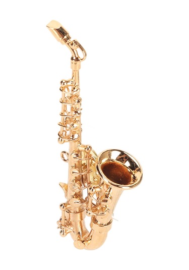 Lemestar Altın Saksafon Şekilli Müzik Enstrümanı Broş - Kaliteli Pirinçten Yapım, Kırmızı Kadife Kutuyla - Müzik Severlere Özel Öğrenci Mezuniyet Doğum Günü Hediyesi Çok Renkli