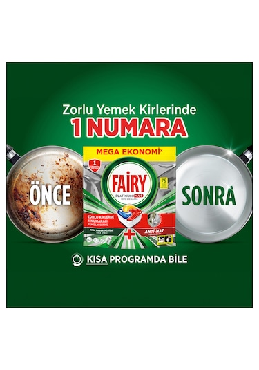 Fairy Platinum Plus Limon Kokulu Bulaşık Makinesi Deterjanı 75 Tablet
