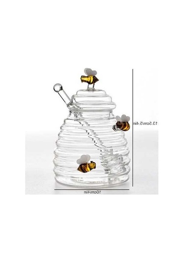 Pazly Şeffaf Kapaklı Büyük Bal Kavanozu - Dayanıklı Cam Saklama Kabı Pratik Ev Kullanımı İçin Mükemmel Şeffaf