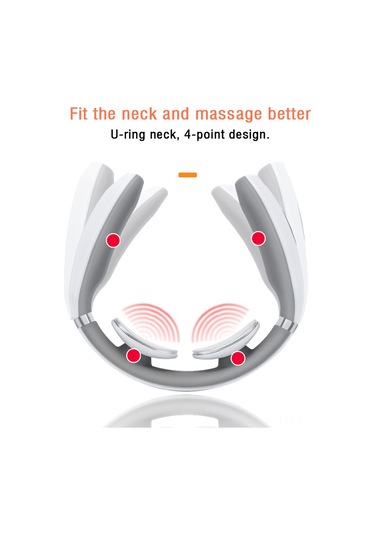 Geeksen Kırmızı Şarjlı Boyun Masaj Cihazı - 6 Mod, 15 Seviye, Isıtma Fonksiyonu, 400mah Pil - Ofis Çalışanları İçin Stres Ve Kas Gerginliği Giderici Çok Renkli