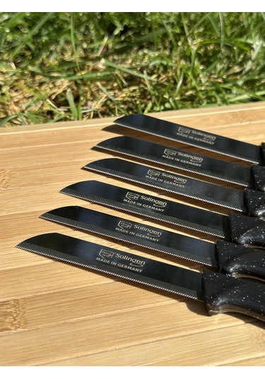 Solingen 12 Parça Siyah Set 6 Meyve Bıçağı+3 Sebze Bıçağı+3 Ava Bıçak-246 Siyah