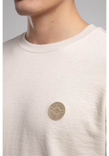 Lecosa Erkek O Yaka Sweatshirt Bej-21040 Bej