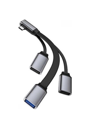 Sandwich 4-ünitesi Type-c Hub: Usb 3.0 + 2xusb 2.0, Alüminyum Abs, Telefon/dizüstü/tablet Uyumlu