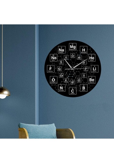 Homyl Oturma Odası, Okul, Ofis Için Sessiz Periyodik Tablo Siyah