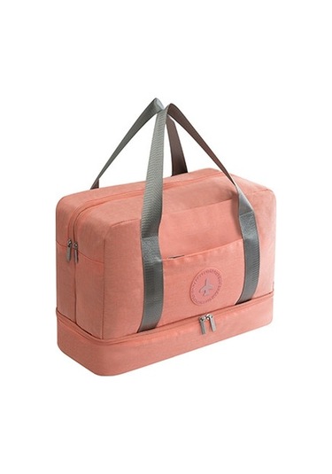 Su Geçirmez Büyük Kapasiteli Çift Katmanlı Plaj Çantası Taşınabilir Spor Çantaları Küp Çantalar Seyahat Çantaları Portakal Tozu Turuncu