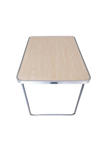 Katlanır Kamp Masası 80x60 cm Plaj masası Bahçe Masası Ahşap - Gri