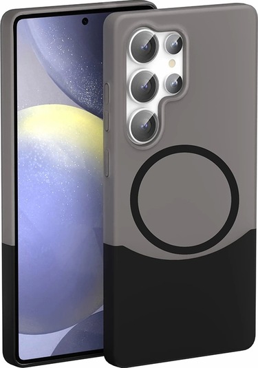 Samsung Galaxy Uyumlu S25 Ultra Kılıf Magsafe Şarj Kartlıklı Mıknatıslı Duble 1.7mm Kapak Kart Bölmeli Laci