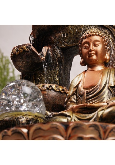 Zen Lord Buddha Işıklı Yol Temalı Su Şelalesi