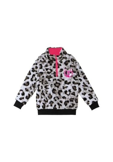 Denokids Mshb&g Leoparlı Kız Çocuk Peluş Sweatshirt Mint